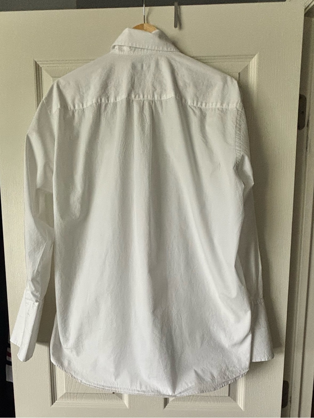 Men’s  White Long-Sleeve Dress Shirt 100% Cotton - Picture 2 of 5